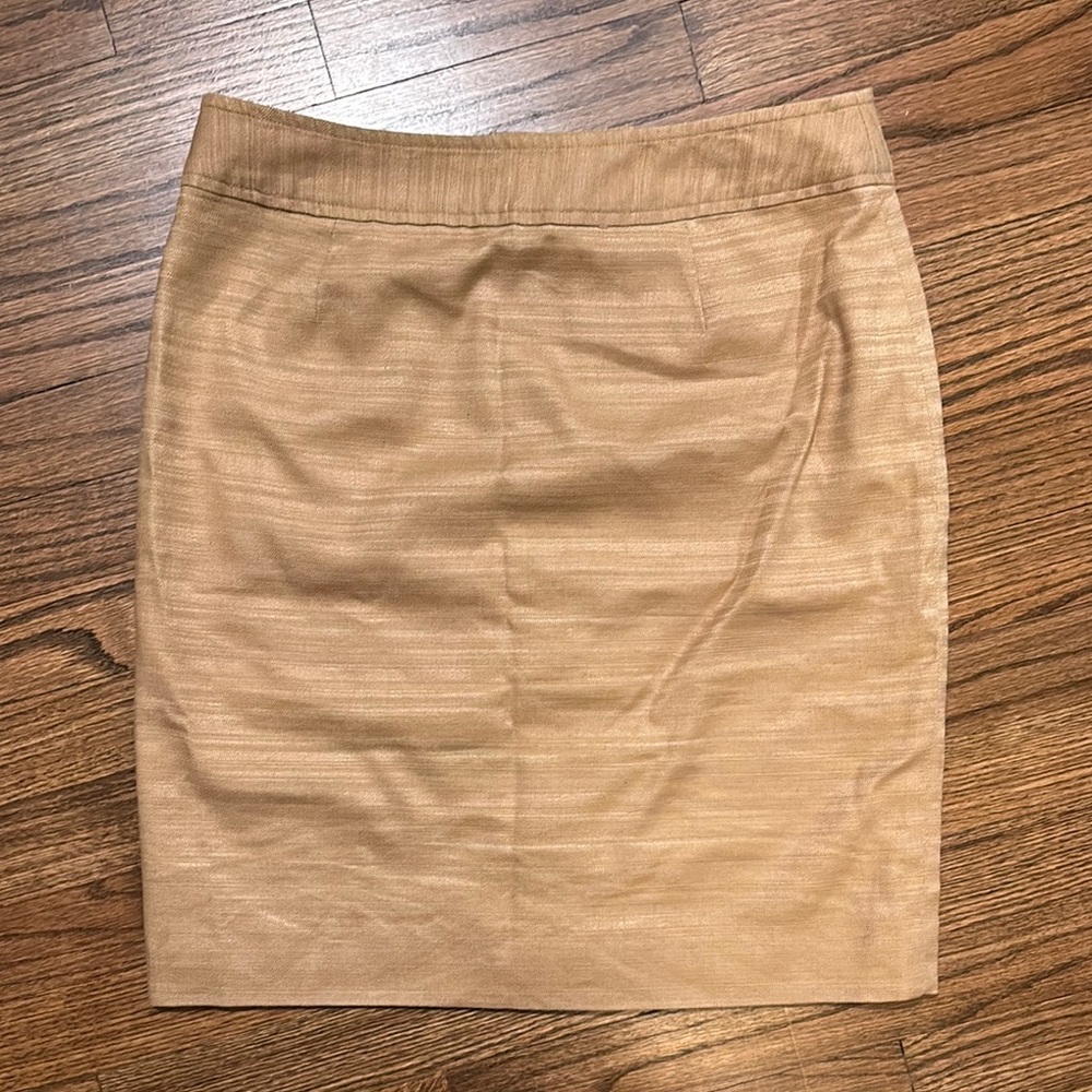 Anne Klein Tan Buttoned Pencil Skirt - Picture 4 of 6